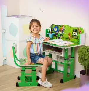Kids Desk Chair Set Adjustable Height Study Table