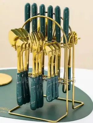 Gold Forks and Spoon Holder