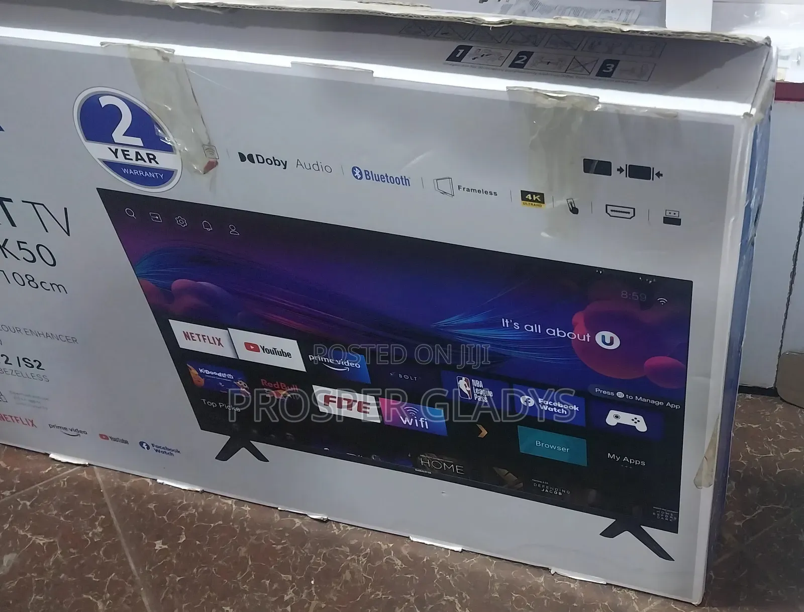 32 Inches Led Mitech Smart Digital Flat Screen.