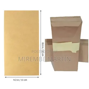 50 Pieces Set of Envelopes 110mmx220m Brown