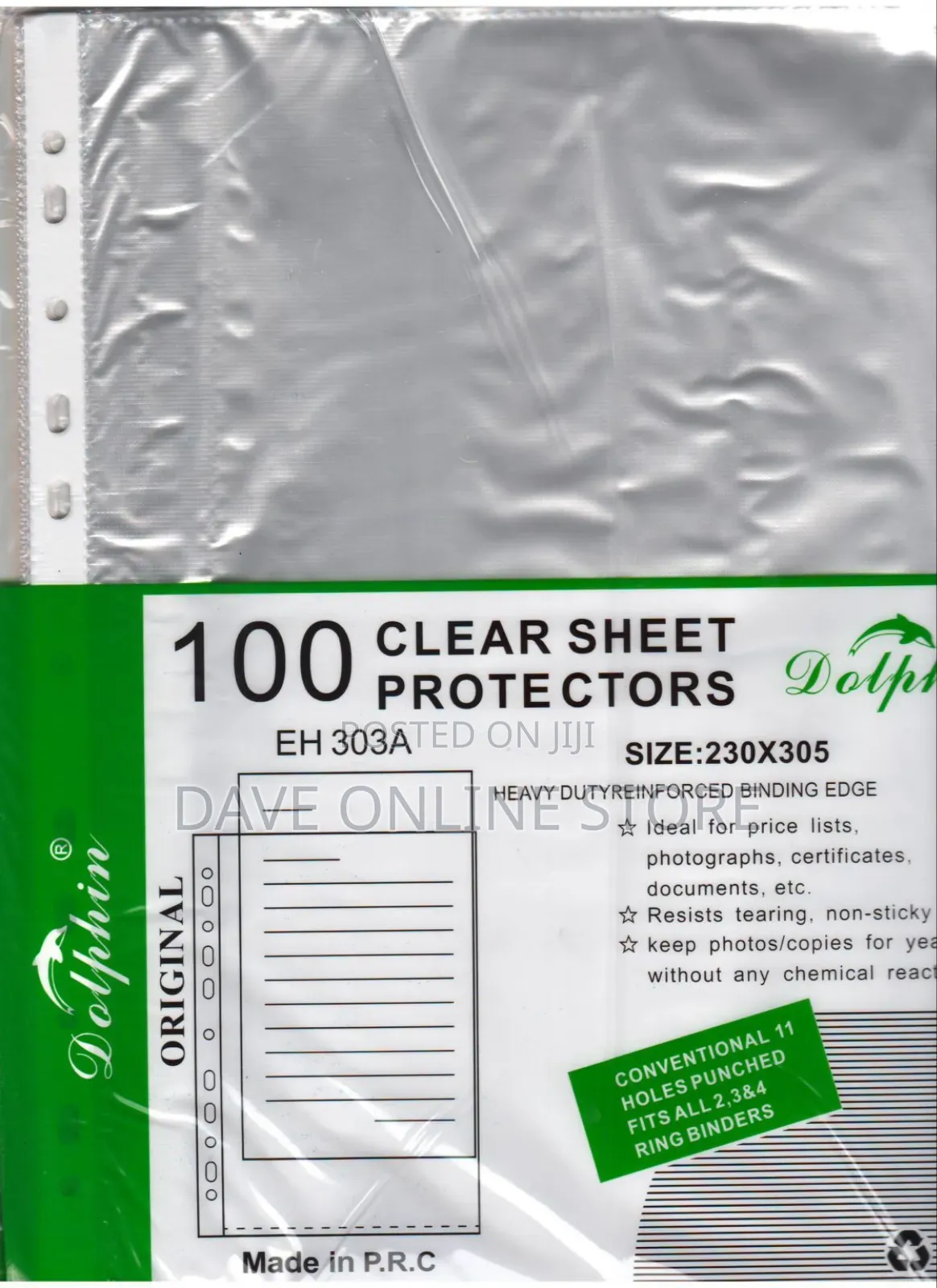 Dolphin A4 Perforated Pocket File, 40 Microns, 100 Pcs.