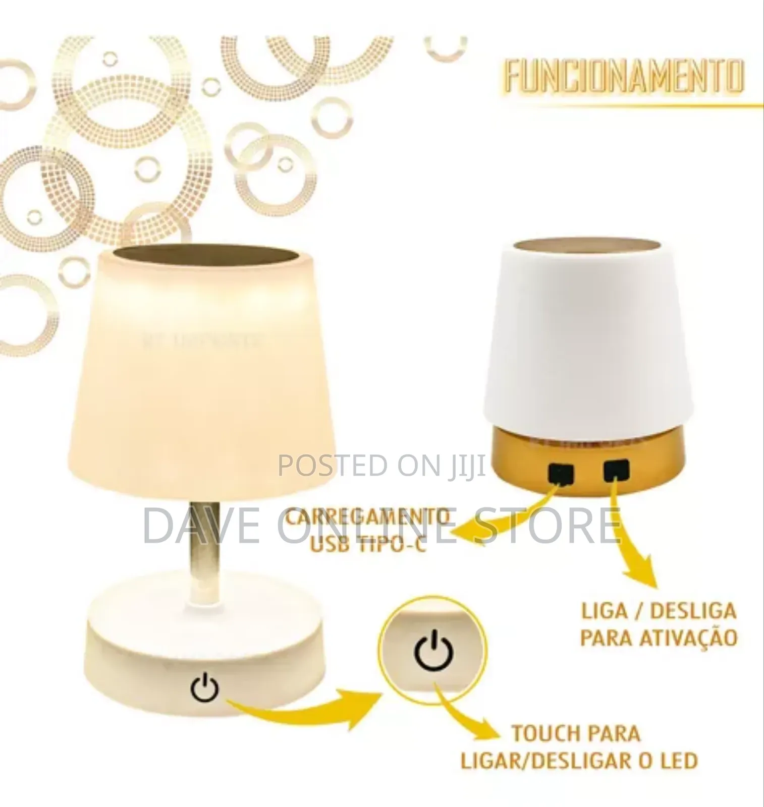 Retractable Touch Led Table Lamp Rechargeable Usb