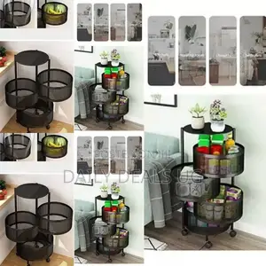 Metallic Kitchen Rotating Vegetable Rack