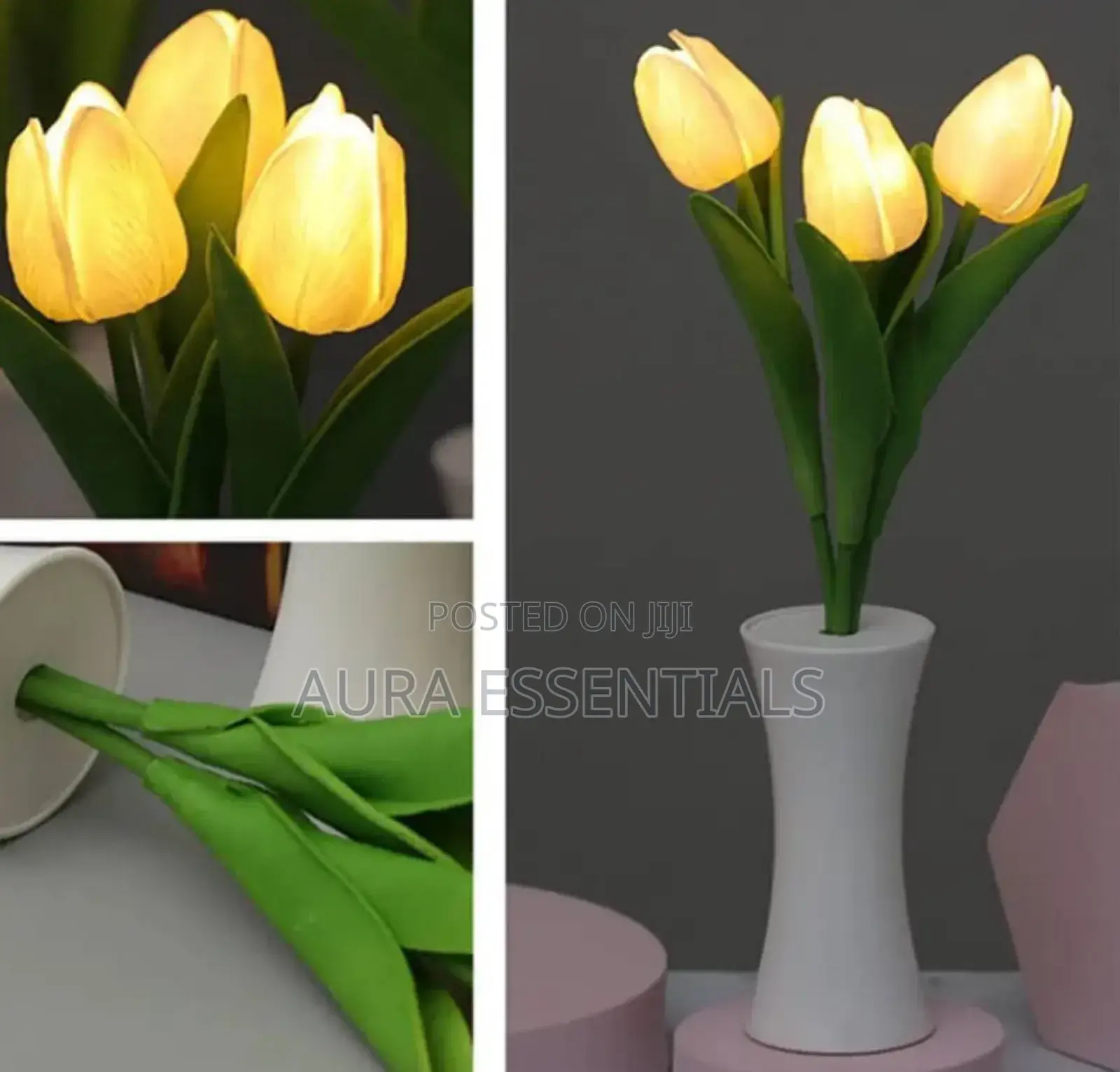 1pc Plastic Artificial Tulip Design LED Night Lamp