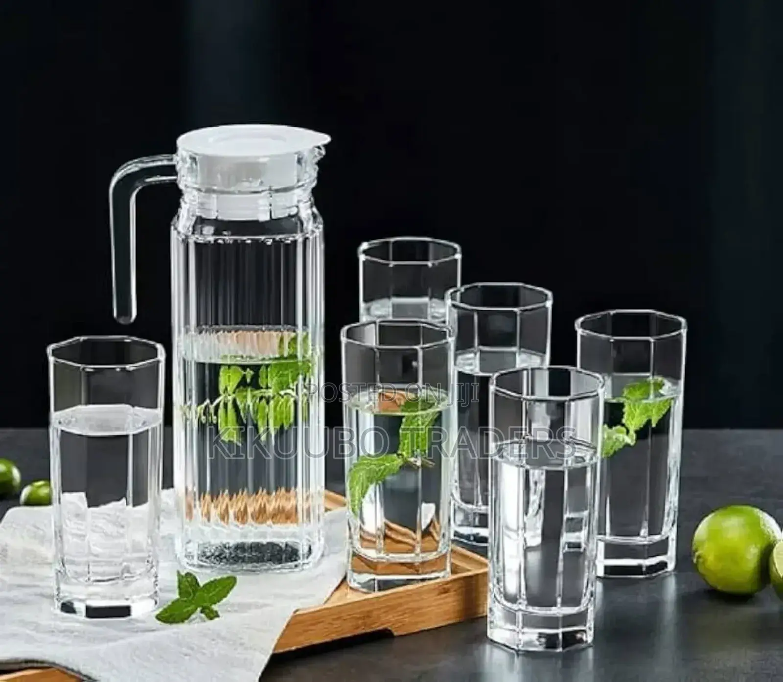 7pcs Glassware Set Jug + 6 Glasses