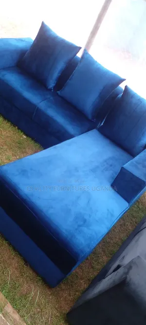 L Shaped Couch in Blue Colour Available