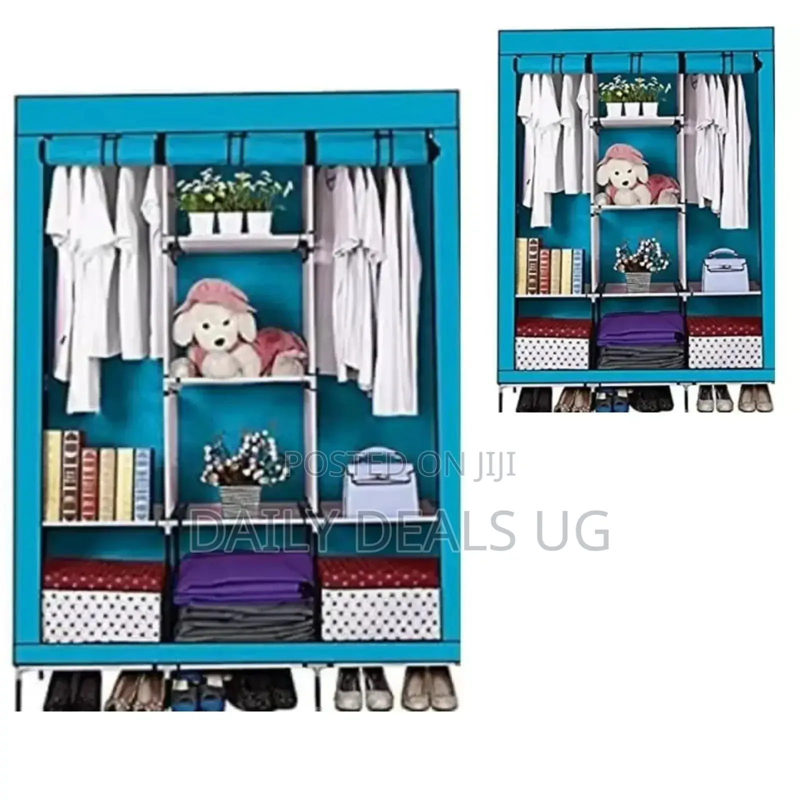 Blue Portable Wardrobe