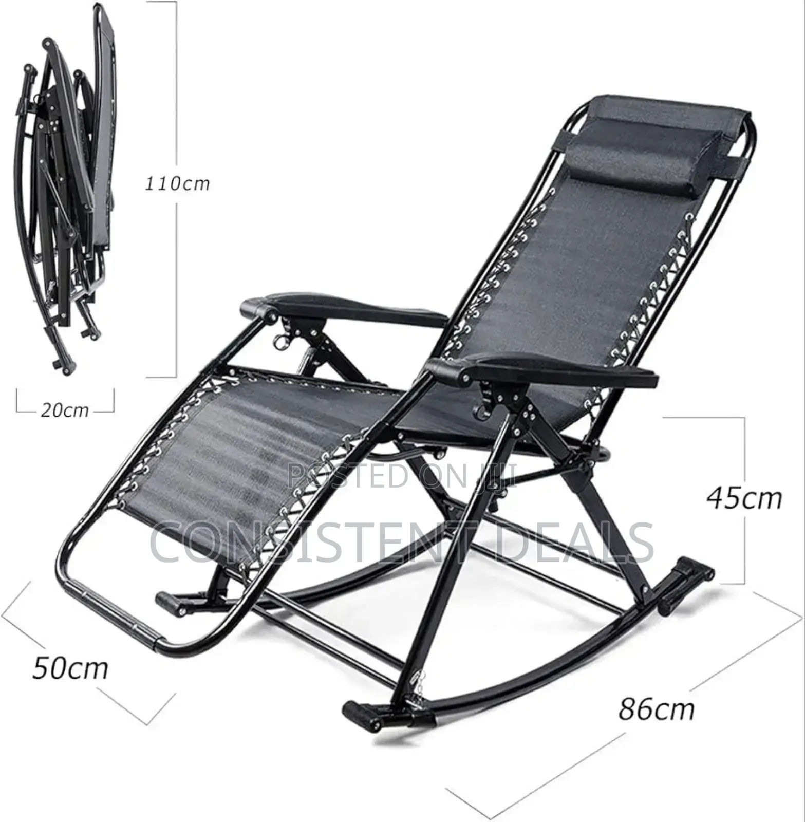 Rocking Foldable Sun Lounger Recliner Chair