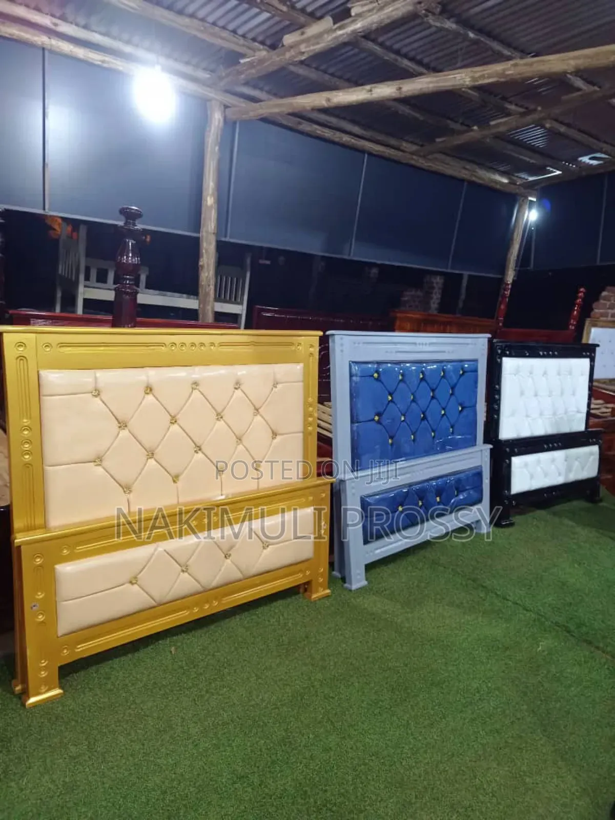 4x6 Wooden Frame Leather Bed