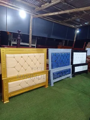 4x6 Wooden Frame Leather Bed