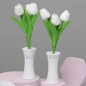1pc Plastic Artificial Tulip Design LED Night Lamp