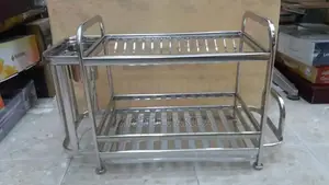 Lostis 2tier Thick Steel Dish Draining Rack WTH Cutlery Cage