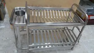 Lostis 2tier Thick Steel Dish Draining Rack WTH Cutlery Cage