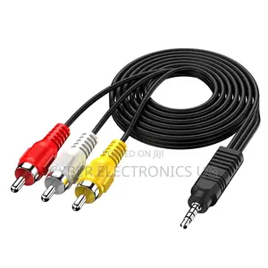 3.5mm Aux Pin to 3 Rca Banana Pins for Video and Audio