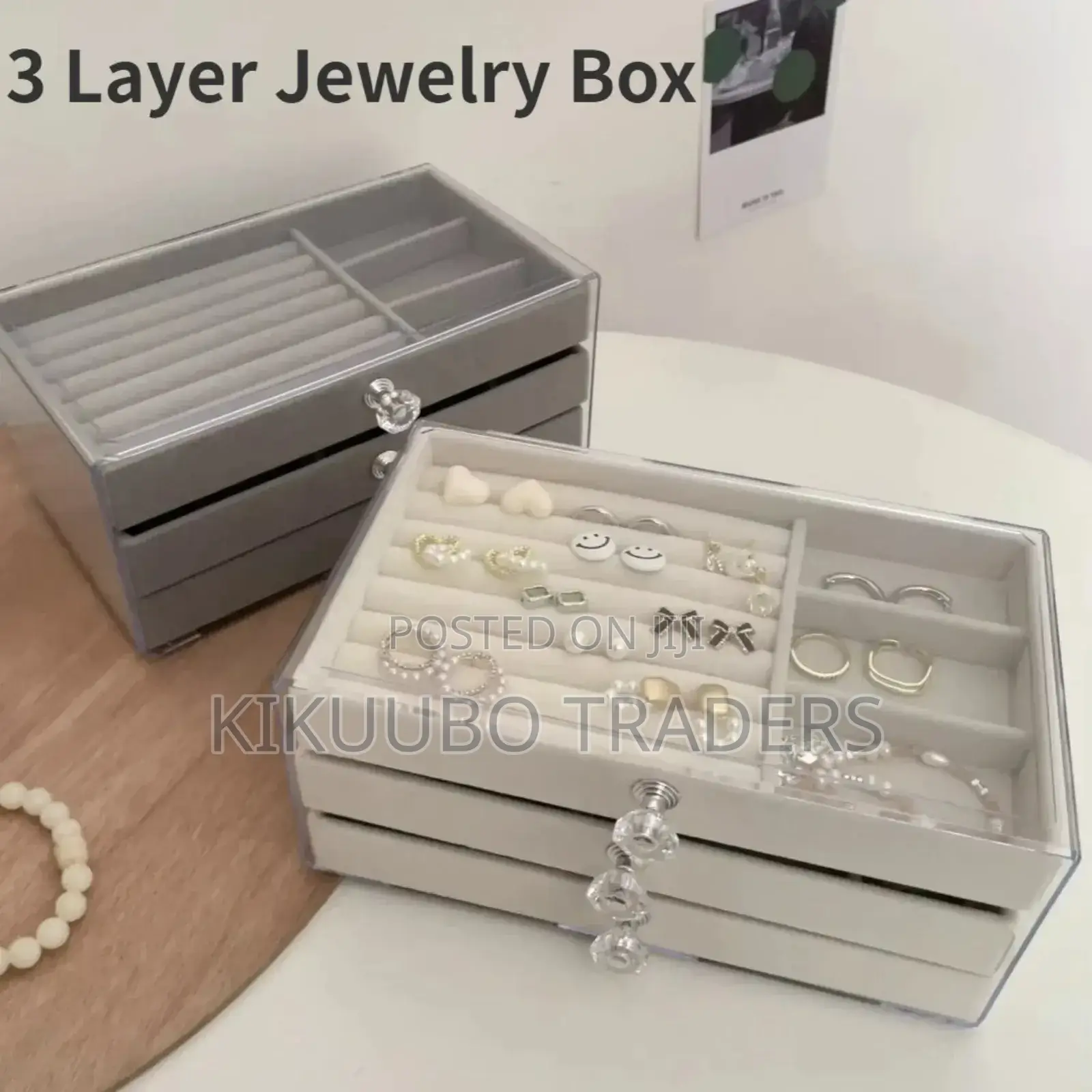 3 Drawer Multi Grid Sorting Storage Jewelry Organizer
