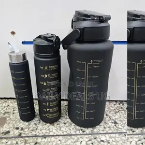 3 PCS Black Water Bottle Set