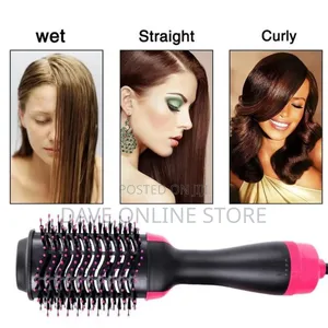 Hot Air Brush Salon Hair Dryer Straightener Curler