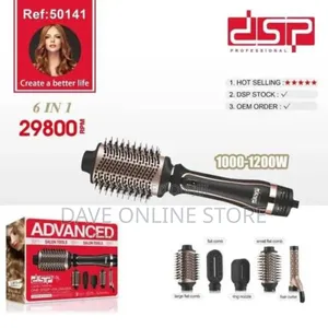 DSP Rotating 6-in-1 Electric Hair Hot Air Brush 1000W
