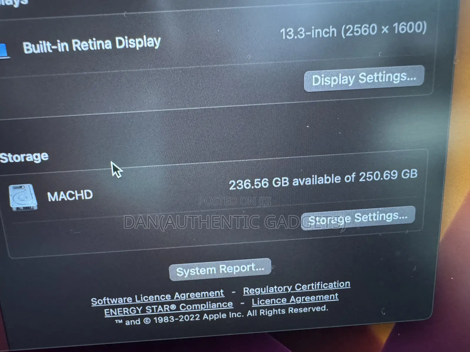 Laptop Apple MacBook Pro 2017 16GB Intel Core I5 SSD 256GB