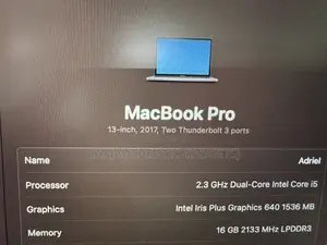 Laptop Apple MacBook Pro 2017 16GB Intel Core I5 SSD 256GB