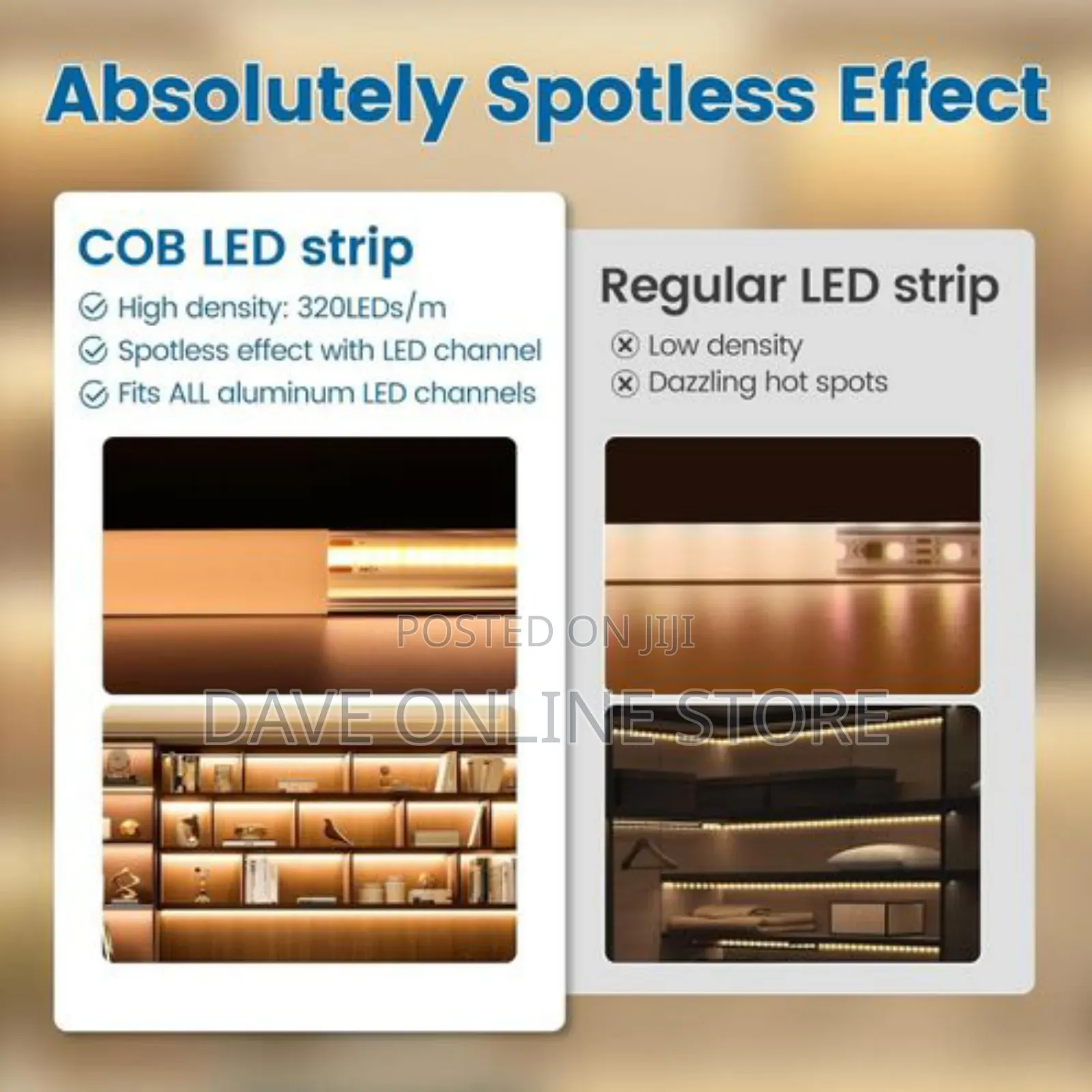 16.4ft/5 Meter COB LED Strip Lights LED Warm White
