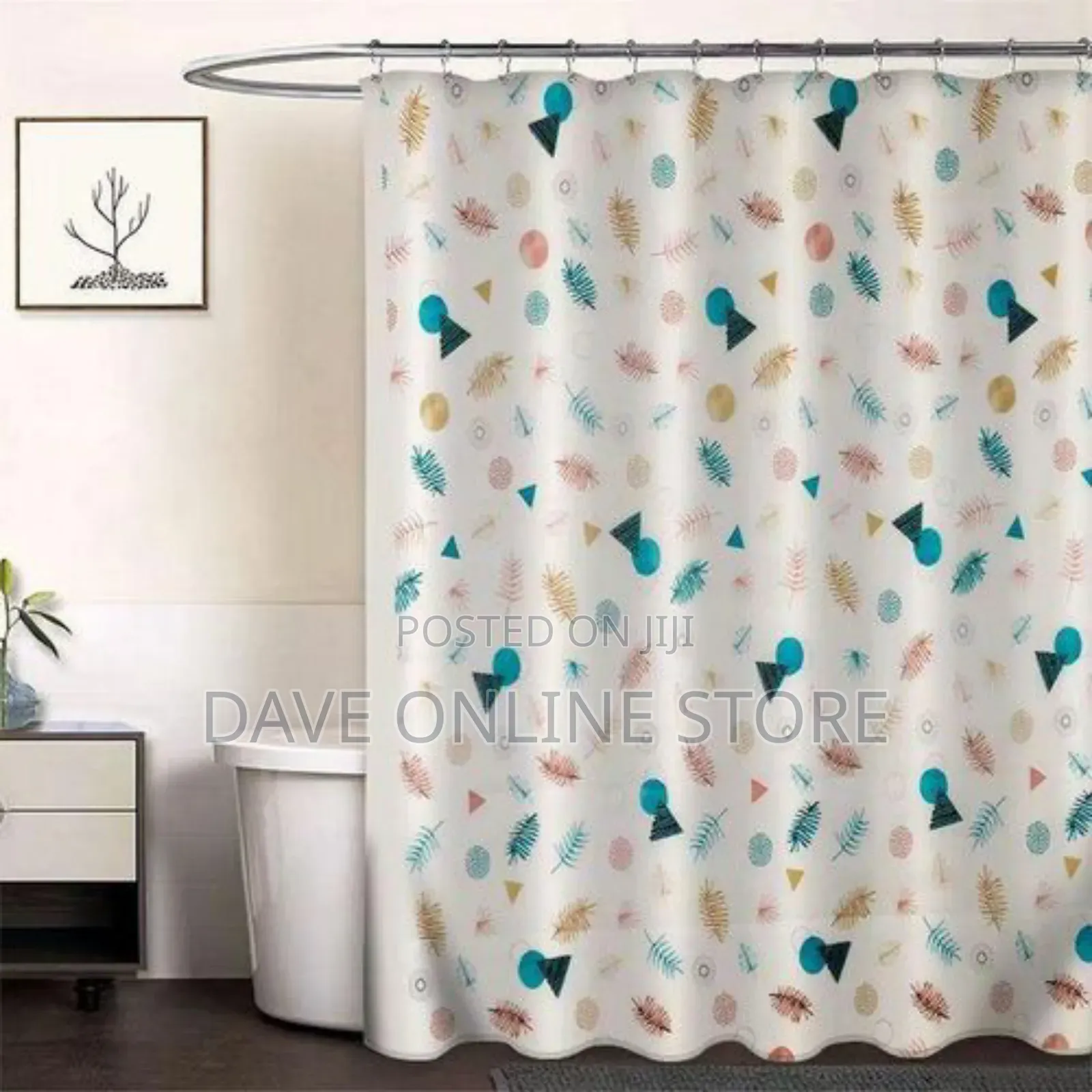 Shower Curtain With Hooks Prints Bathroom Curtain