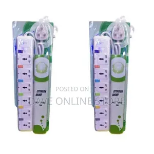 G T 6 Outlets Electric Extension Cable Protection - White