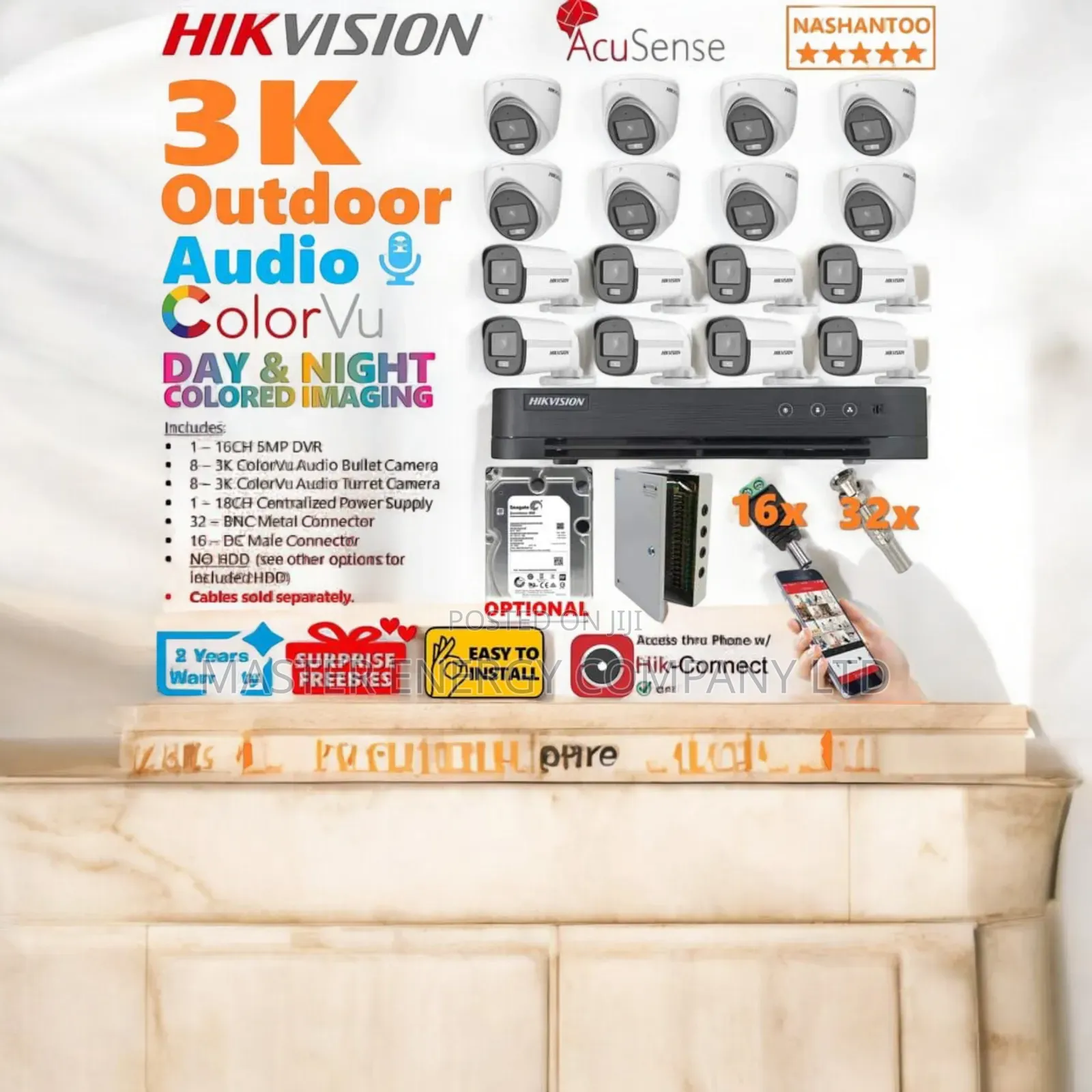 16 Channel CCTV Cameras Full Kit Colorvu Gevu