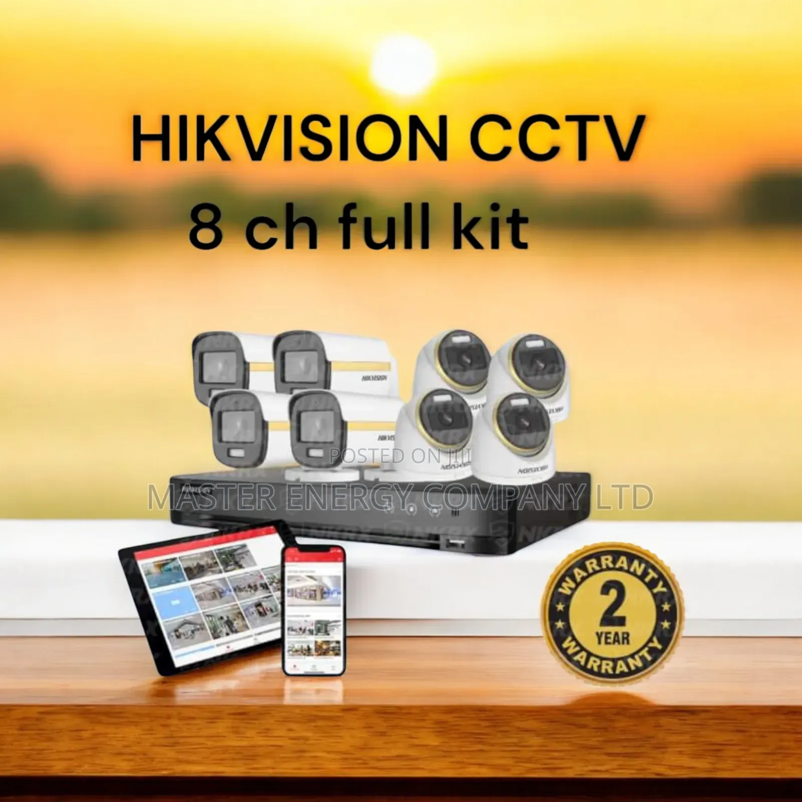 8 Channel 2mp CCTV Cameras Full Kit Colorvu Sgsoo