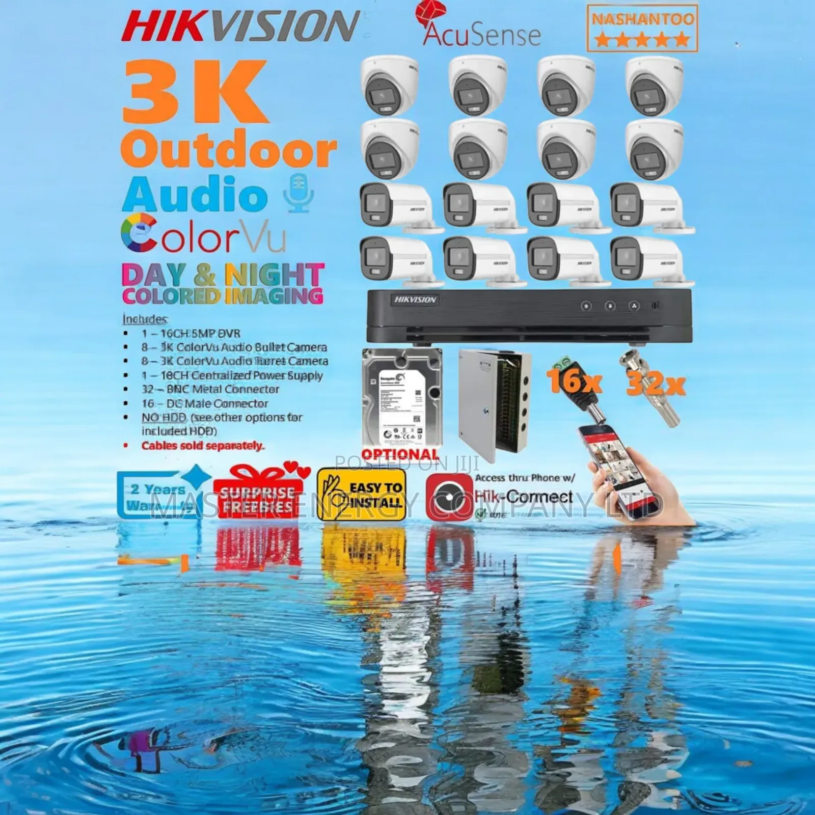 16 Channel CCTV Cameras Full Kit Colorvu Stiong