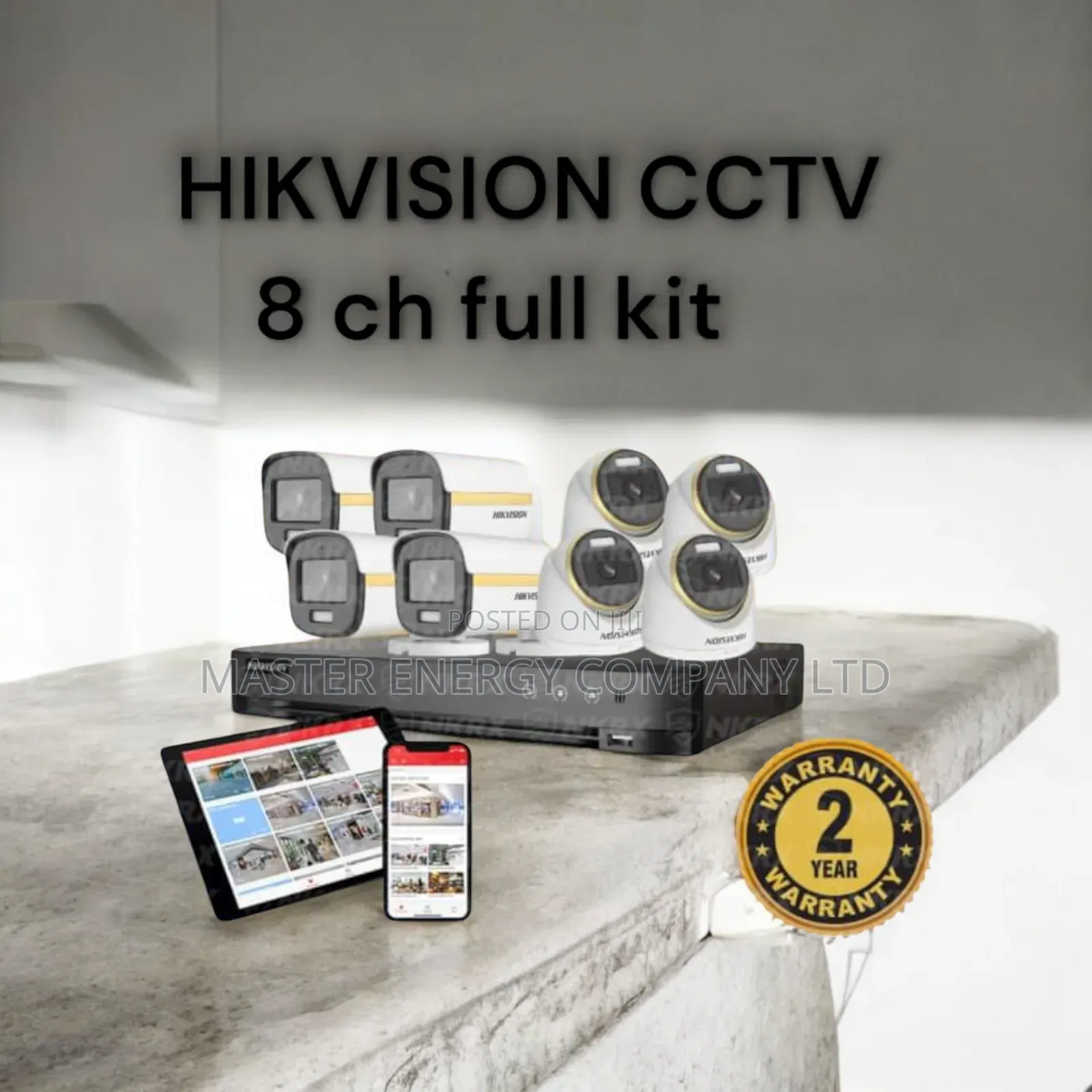 8 Channel 2mp CCTV Cameras Full Kit Colorvu Asstob