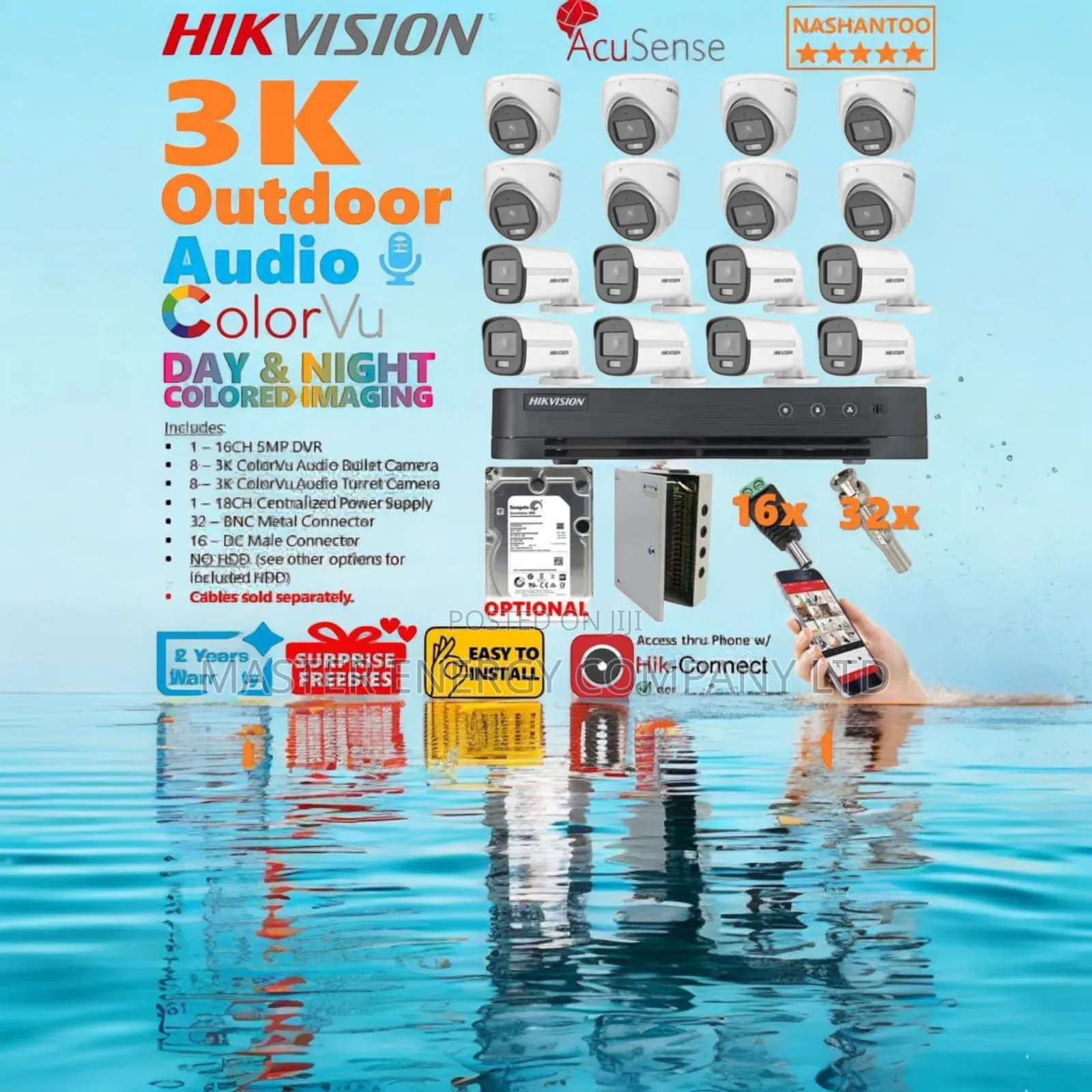 16 Channel CCTV Cameras Full Kit Colorvu Zibiday