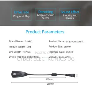 Steel External USB Sound Card 7.1 Adapter 5HV2 3D