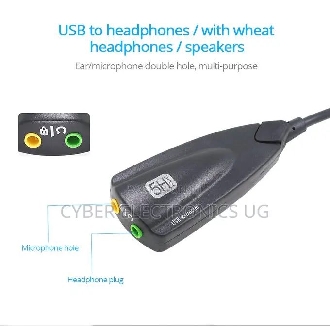 Steel External USB Sound Card 7.1 Adapter 5HV2 3D
