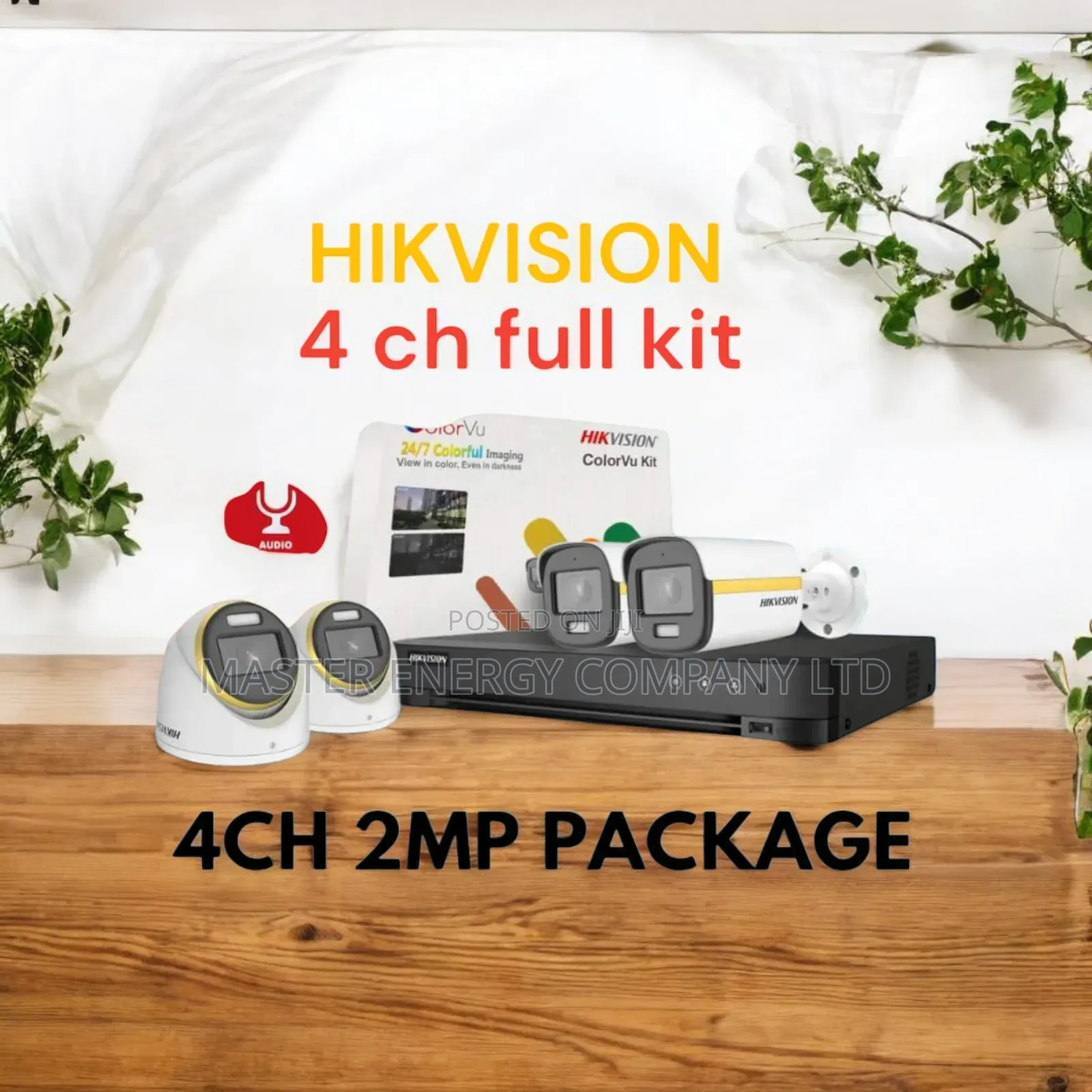 4 Channel 2mp CCTV Cameras Full Kit Colorvu Gudf