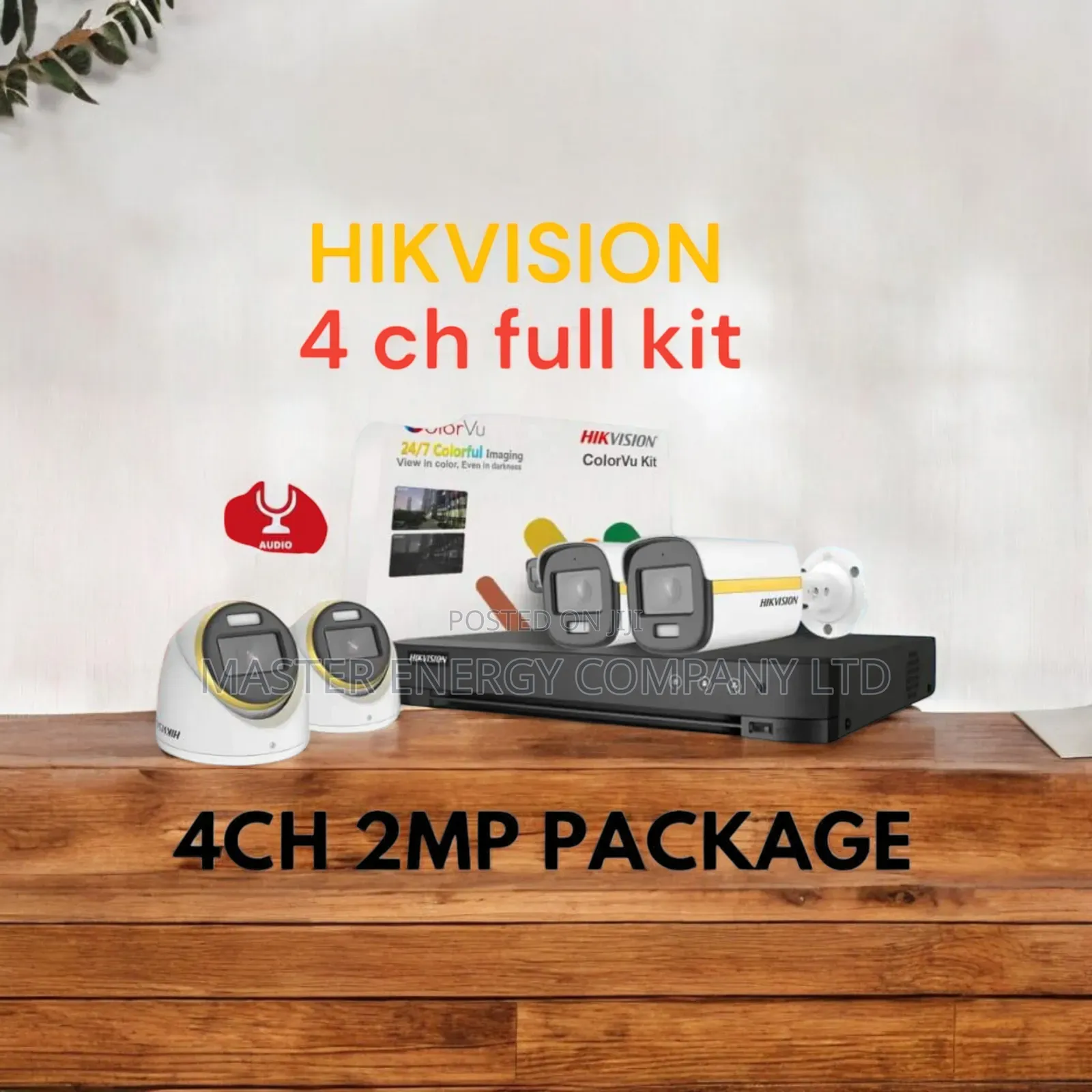4 Channel 2mp CCTV Cameras Full Kit Colorvu JFNLB
