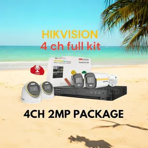 4 Channel 2mp CCTV Cameras Full Kit Colorvu Hd XSFN