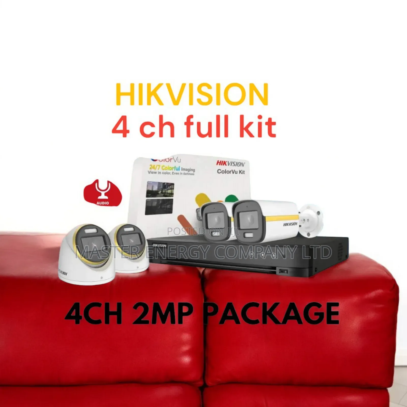 4 Channel 2mp CCTV Cameras Full Kit Colorvu Hfngte