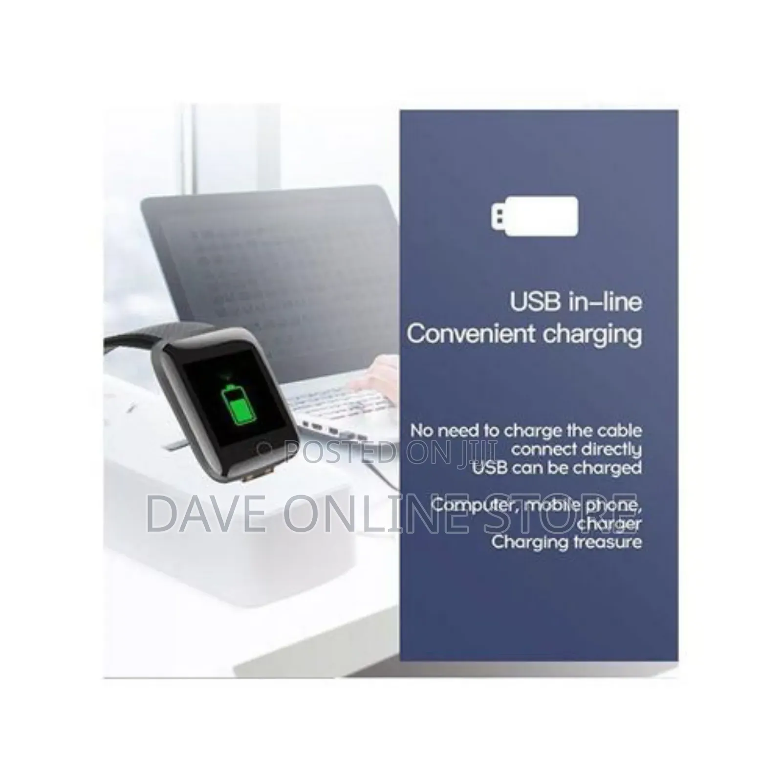 Screen Smart Watch Bracelet - Black