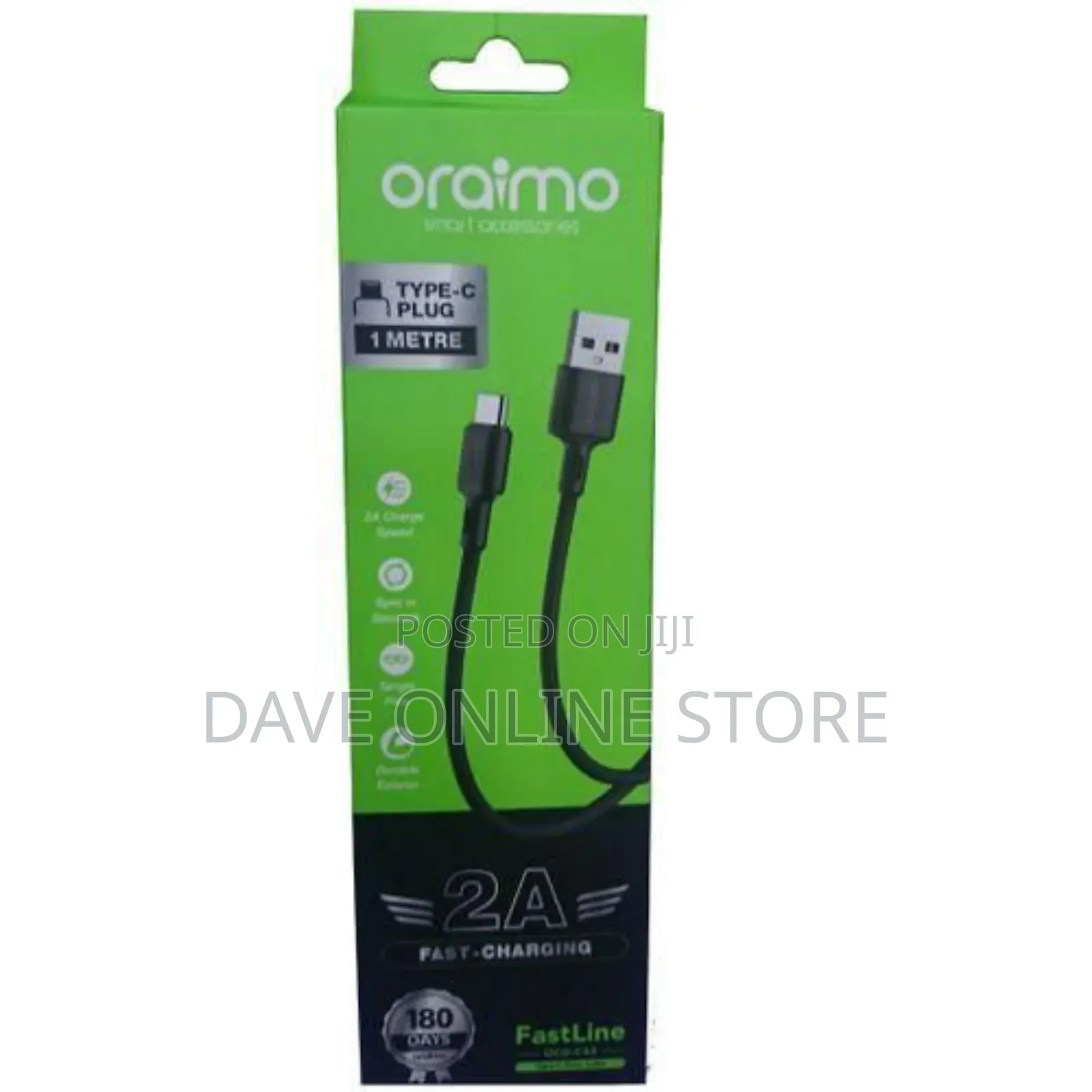 Oraimo Type C Fast Charging Usb All Adroid Phones - Black