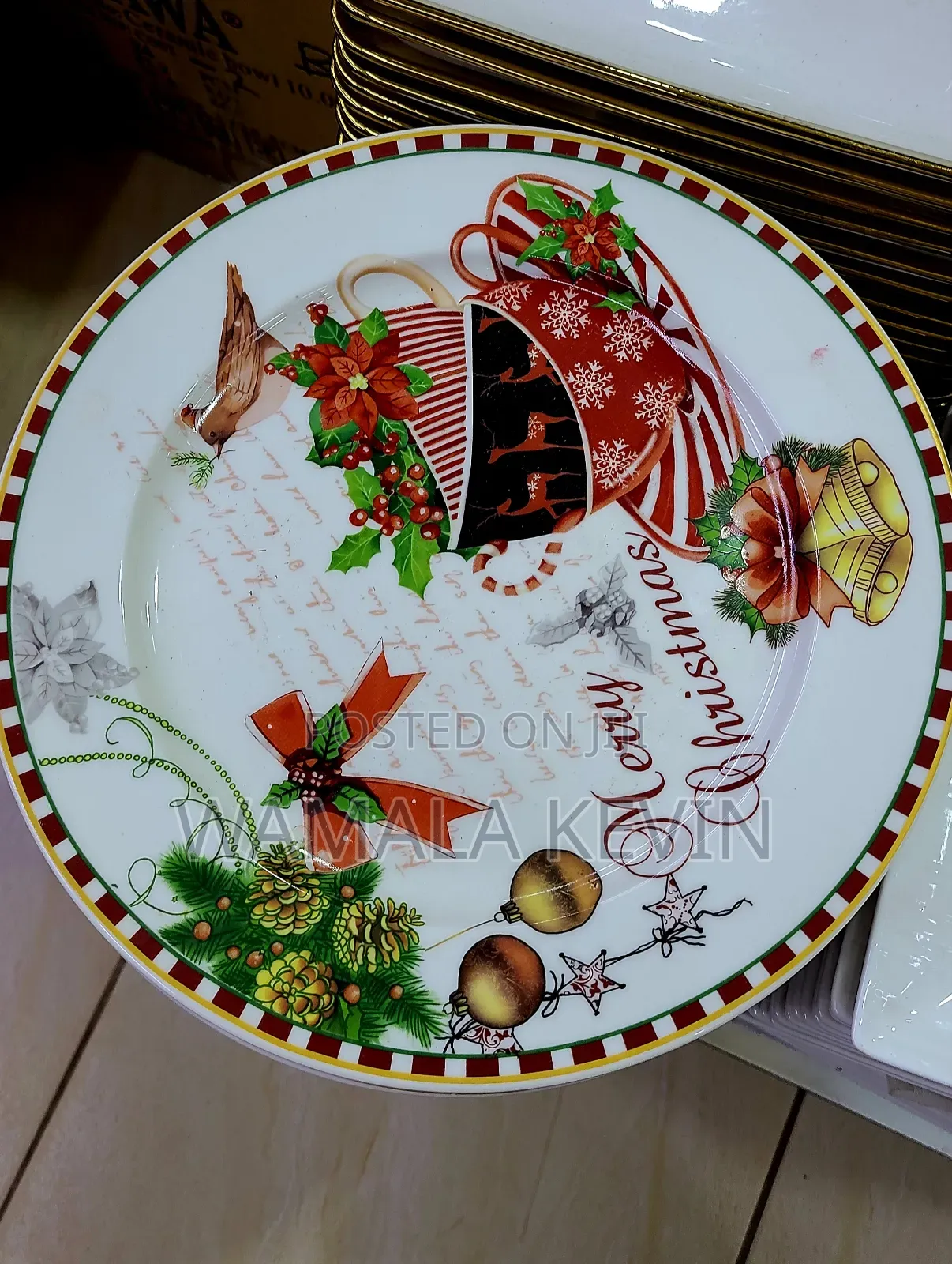 Christmas Dinner Plates Set of 12pcs