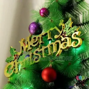 Christmas Tree Merry Xmas Letter Hanging Ornament, Gold