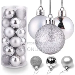 Chrismas , Xmas Tree Decorating Balls, 24 Pieces, Silver