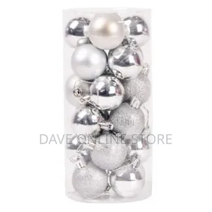 Chrismas , Xmas Tree Decorating Balls, 24 Pieces, Silver