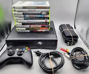 Microsoft Xbox 360 With 4GB Black Console + 10 Games