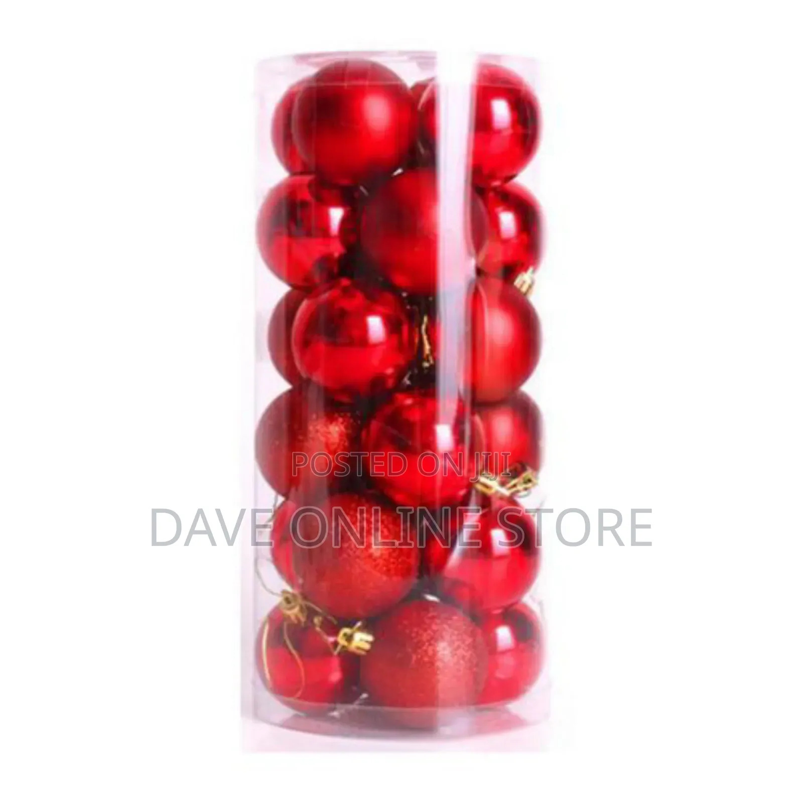 Chrismas Xmas Tree Decoration Balls, 24 Pieces, Red