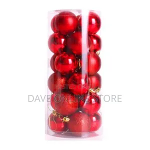 Chrismas Xmas Tree Decoration Balls, 24 Pieces, Red