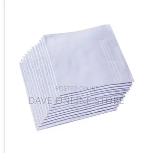 Cotton Handkerchiefs,12 Pieces, White