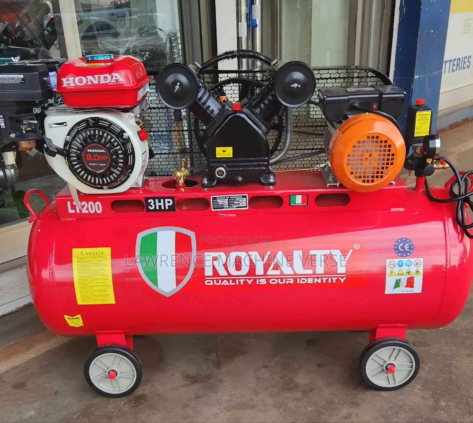 Both Gasoline and Electric Air Compressor 200L