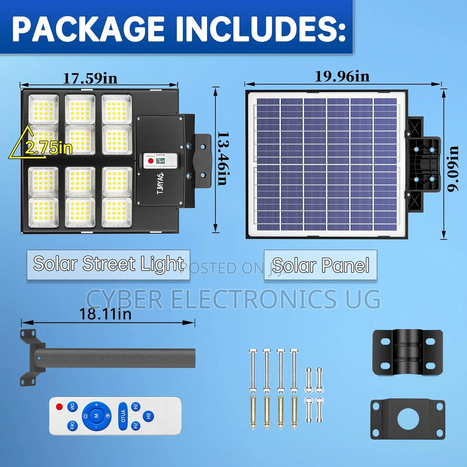 Wireles Solar Street Light Outdoor With Remote and Motion Sensor